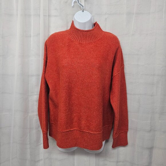 Universal Thread Orange Mock Neck Sweater Preppy Academia Cabincore M - Picture 1 of 10
